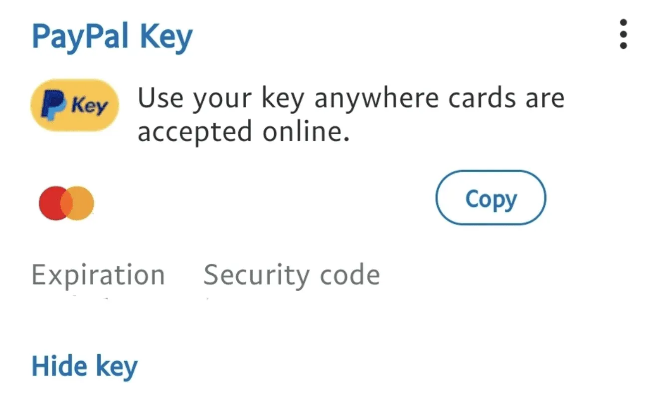 Payment via PayPal Key